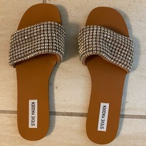 STEVE MADDEN HEATHER rhinestone sandals.